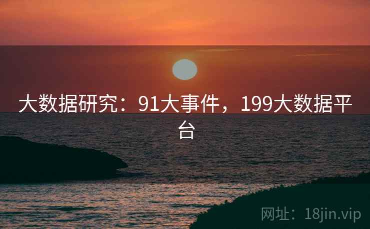 大数据研究：91大事件，199大数据平台