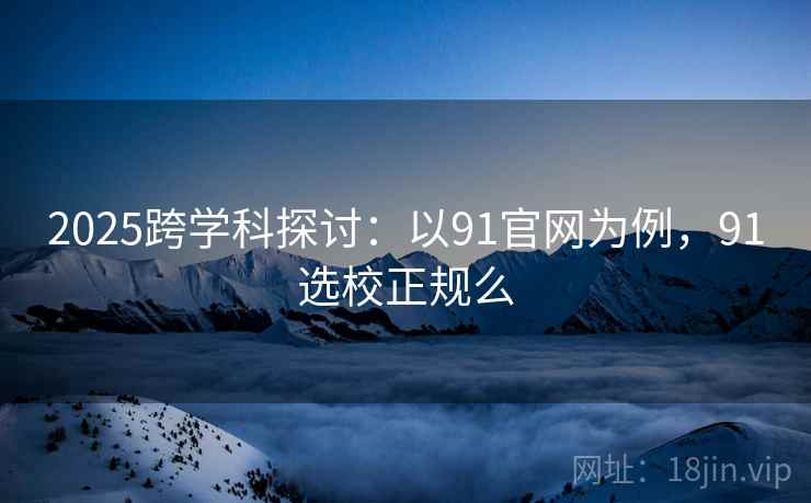 2025跨学科探讨：以91官网为例，91选校正规么
