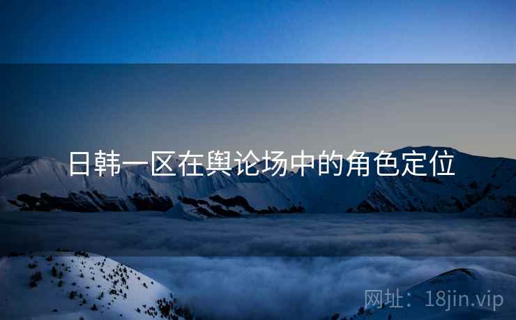 日韩一区在舆论场中的角色定位