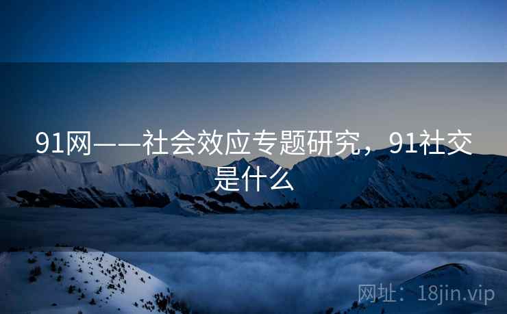 91网——社会效应专题研究，91社交是什么