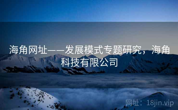 海角网址——发展模式专题研究，海角科技有限公司