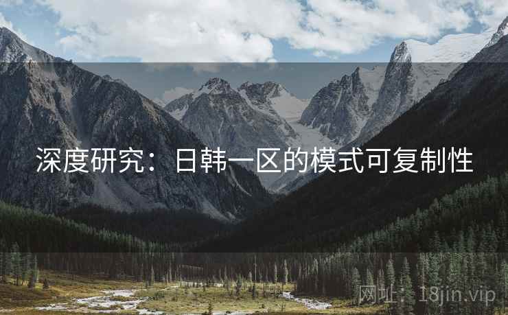 深度研究：日韩一区的模式可复制性