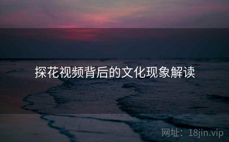 探花视频背后的文化现象解读